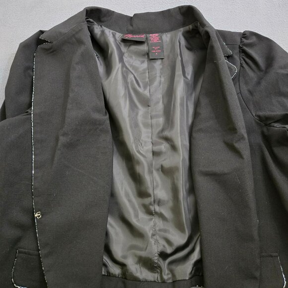 Torrid Women 4 Beaded Trim Black Cropped Blazer Jacket - Picture 6 of 11